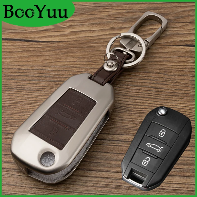 BooYuu цинковый сплав + воловья кожа для складного ключа Автомобильный ключ