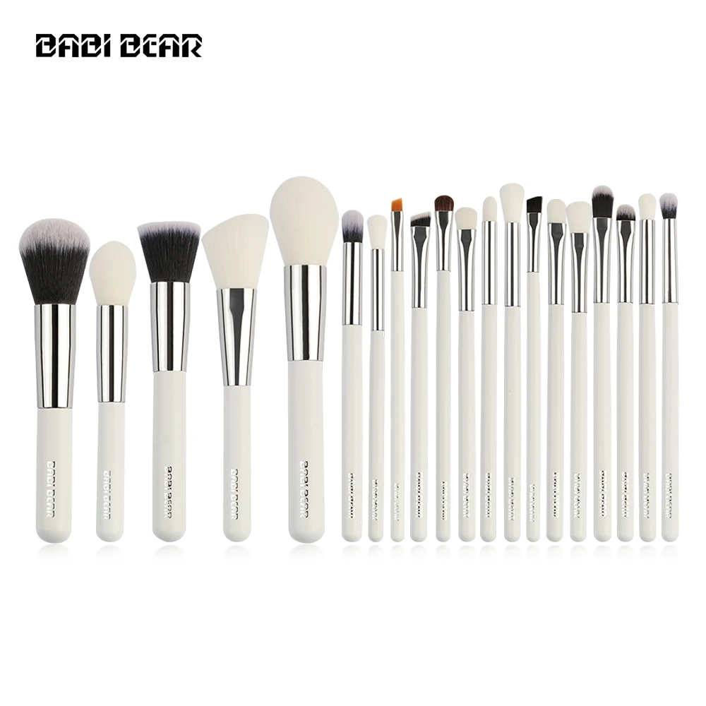 

20Pcs Silver/White Professional Makeup Brushes Set Make Up Brush Tools Kit Foundation Powder Brushes Natural-synthetic Hair