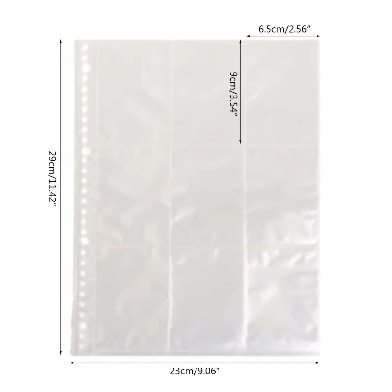 Съемный 9-Pocket Blank Binder Silver Series Page Protector для стандартных игровых карт