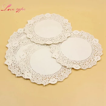 

5.5Inch 50PCS/Lot Cute Round Lace Eco-Friendly Paper Doilies Craft Cake Placemat For Wedding Birthday Prom Party DIY Decoration