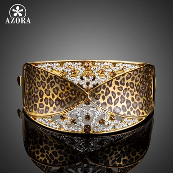 

AZORA Luxury Party Jewelry Gold Color Stellux Austrian Crystal Cuff Bangle Bracelet TB0077