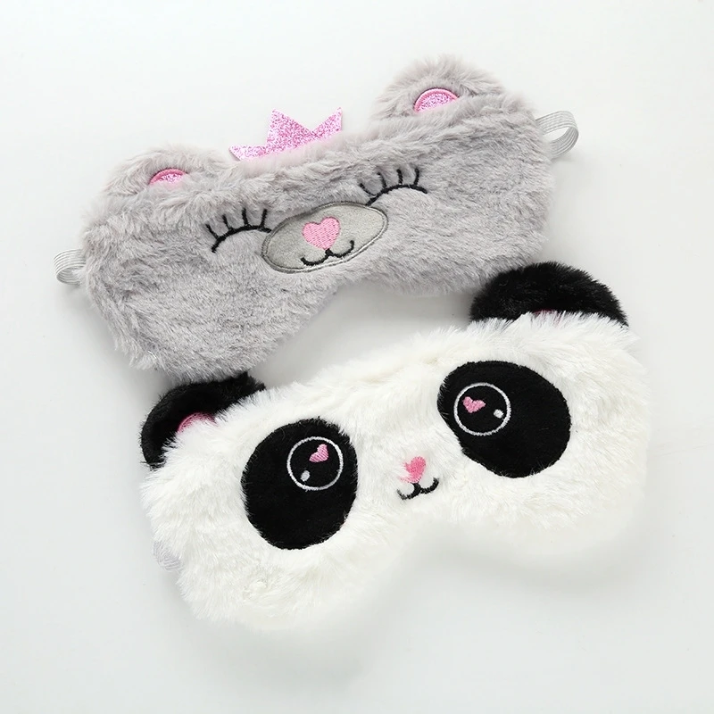 Kawaii маска глаза панды мультфильм плюшевые животные мягкие милые кошачьи глаза маски подходят для путешествий дома вечерние помощь сна плюшевые игрушки для детей