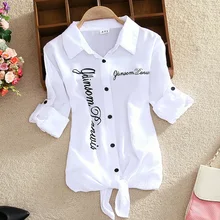2017 Nueva Carta Cereza Da Vuelta Abajo a La Camisa de Manga Corta Blusa de La Vendimia Blusas Feminino Señoras Blusas Tops Para Mujer de Moda