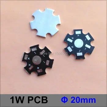 

100 Pcs/lot LED 1W 3W Star PCB Aluminum Plate 20mm LED High Power Black PCB Heat sink Plate Circuit Base LED Lamp Board