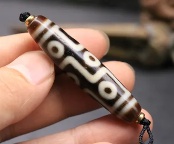

Collectible Treasure Magic Power Tibetan Old Agate Ivory Color 9 Eye 2 Line Kingdom dZi Bead Amulet Talisman LKbrother Sauces