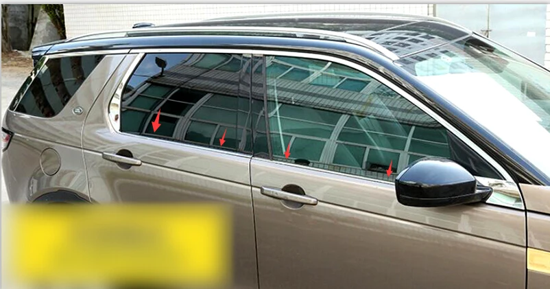 

Stainless steel Exterior Car Bottom Window Decoration Trim 4pcs For Land Rover Discovery Sport 2015 2016 Car styling