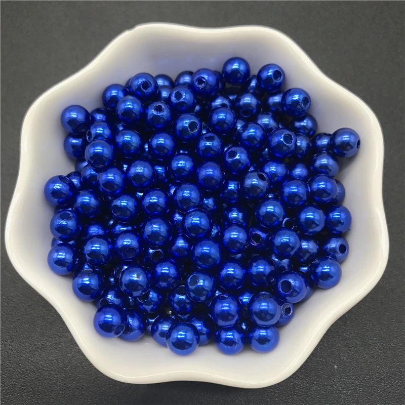 4mm 6mm 8mm 10mm Purple Imitation Pearls Acrylic Beads Round Pearl Spacer Loose Beads For Jewelry Making