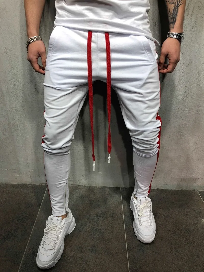 ZOGAA New Men's Hip Hop Sweatpants Fitness Joggers Spring Male Side Stripe High Street Hip Long Trousers Harem Pants Sweatpant
