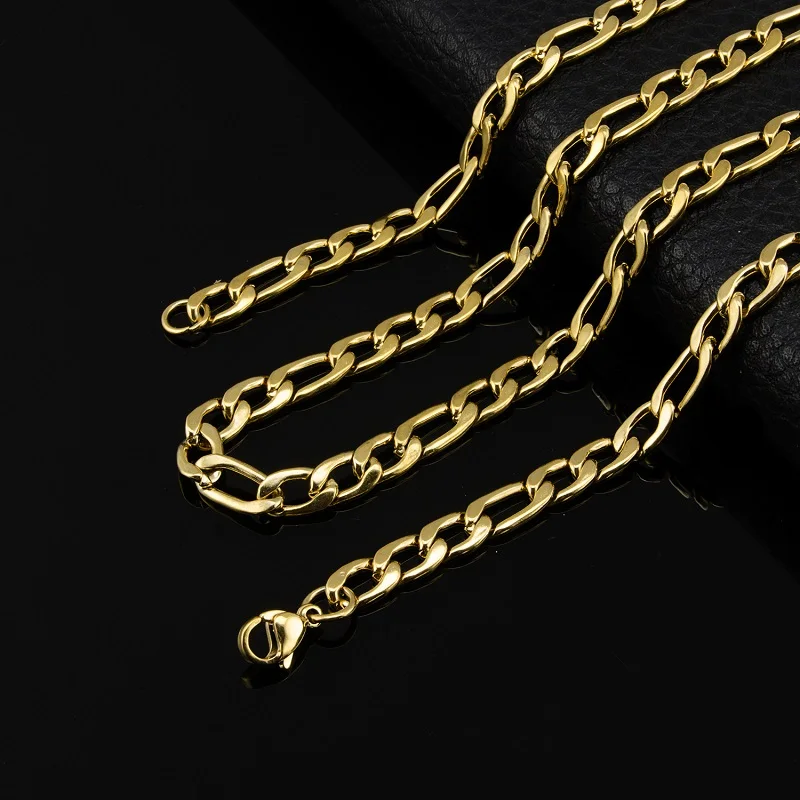 6 мм Фигаро цепи ожерелье из нержавеющей стали панцирное звено ожерелье s 5 шт./лот классические ювелирные изделия - Окраска металла: Gold