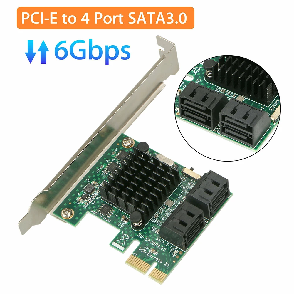 

4 Ports PCIE To SATA3.0 Stable Add On Expansion Card Controller Adapter Components Computer Extended Interface PCI Express