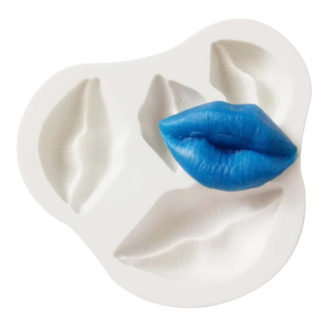 3D кухонные аксессуары листья шины сердце губы форма для мыла, шоколада силиконовые трафареты для выпечки - Цвет: 4 Hole Lips