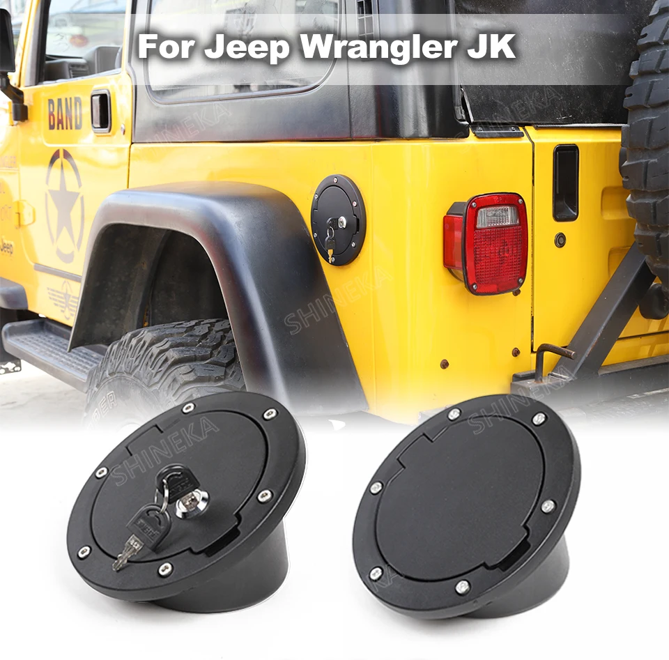 SHINEKA крышка бака для Jeep Wrangler TJ 1997-2006 автомобильный масляный колпачок крышка топливного бака с ключом для Jeep Wrangler TJ аксессуары