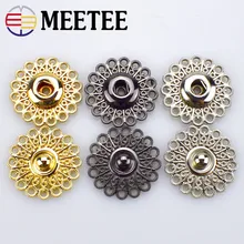 High-grade metal snap button hollow flower type composite coat button button press button contact button