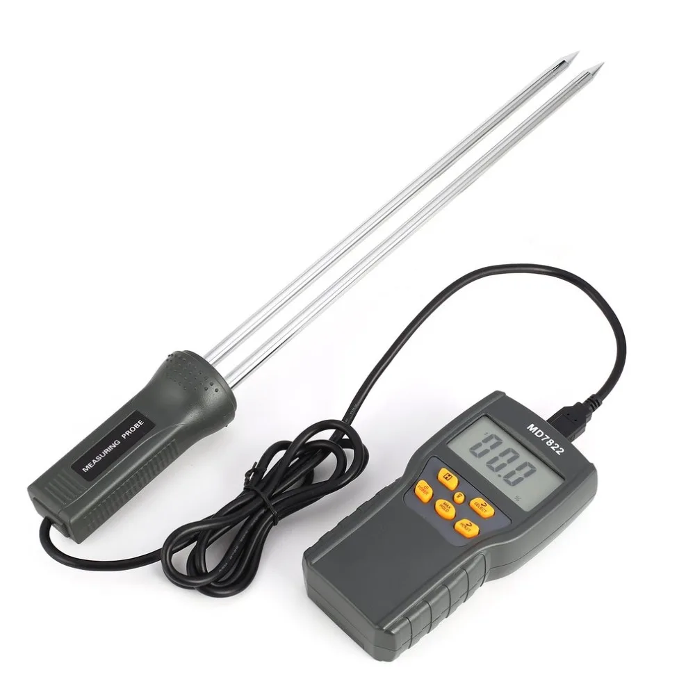 

MD7822 Digital Grain Moisture Meter Analyzer Temperature Thermometer Humidity Hygrometer water Damp Detector Tester