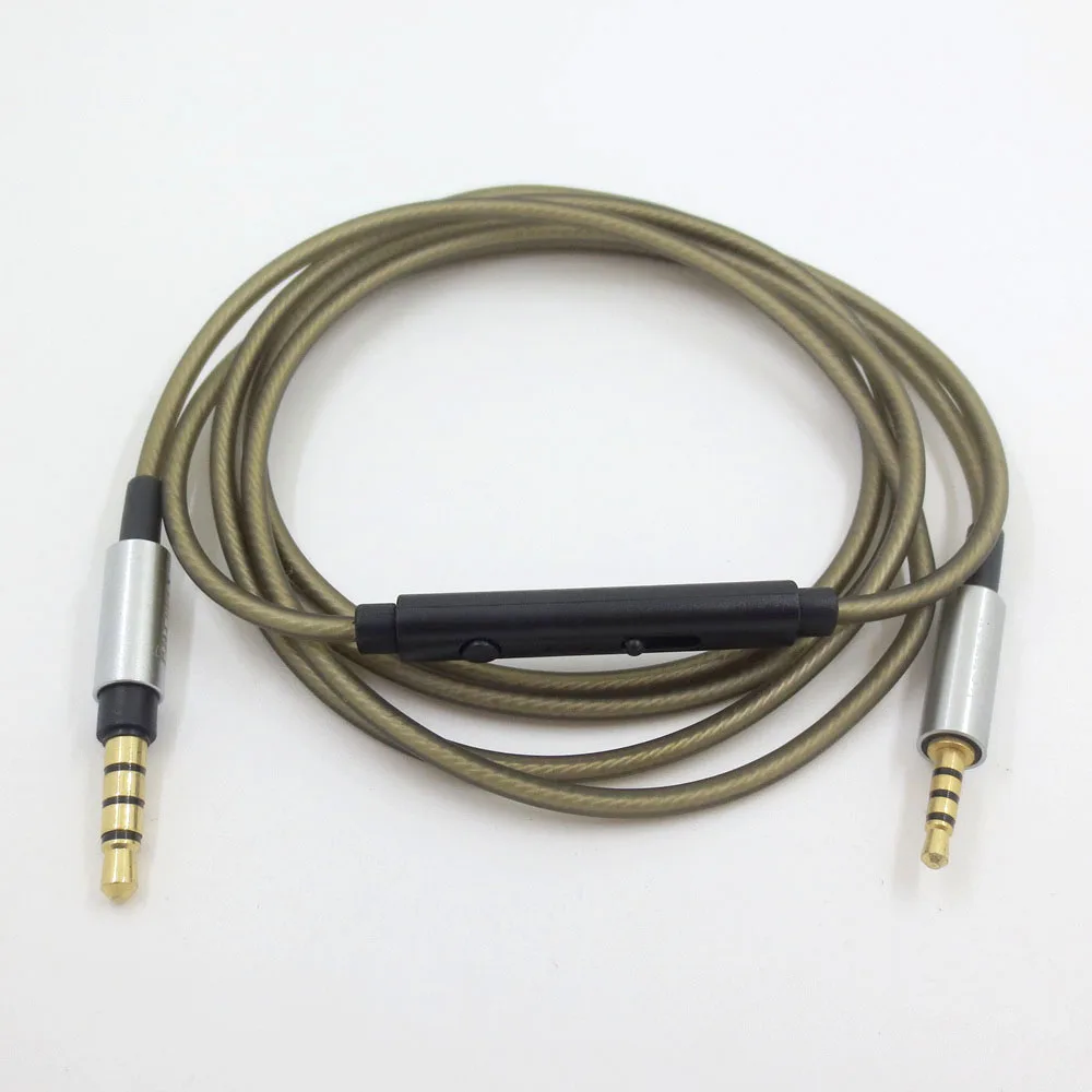 ZSFS 3,5 мм-2,5 мм Мужской посеребренный кабель+ дистанционный микрофон для AKG Y50 Y40 Y55 K845BT K840KL для bose qc25 oe2 qc35 наушники - Цвет: with mic