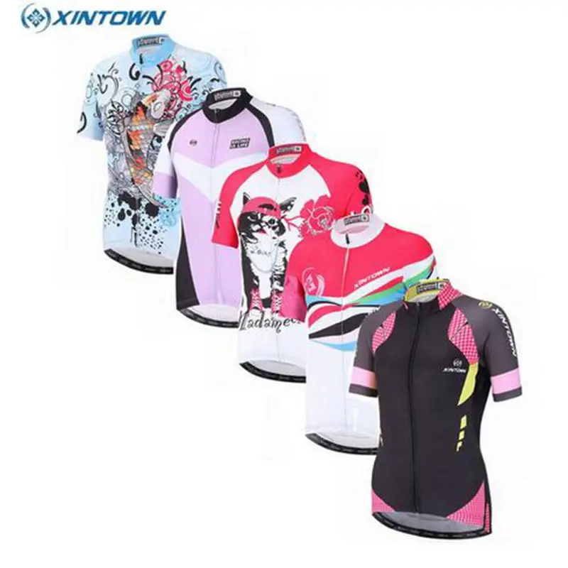 

2017 XINTOWN Women Cycling Jersey Ropa Ciclismo Bike Team Short Sleeve Shirt Clothing Bicycle Sportswear Top clothing S-4XL