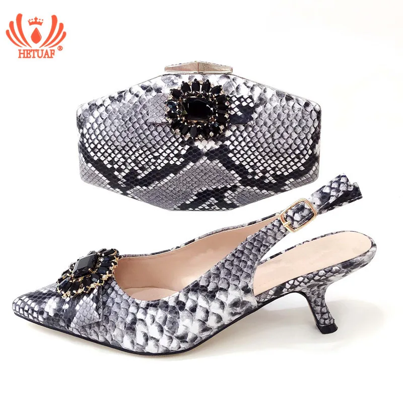 

Italian Shoes and Bags To Match Shoes with Bag Set Snake Print Nigerian Shoes and Matching Bag African Luxury Women Office Shoe
