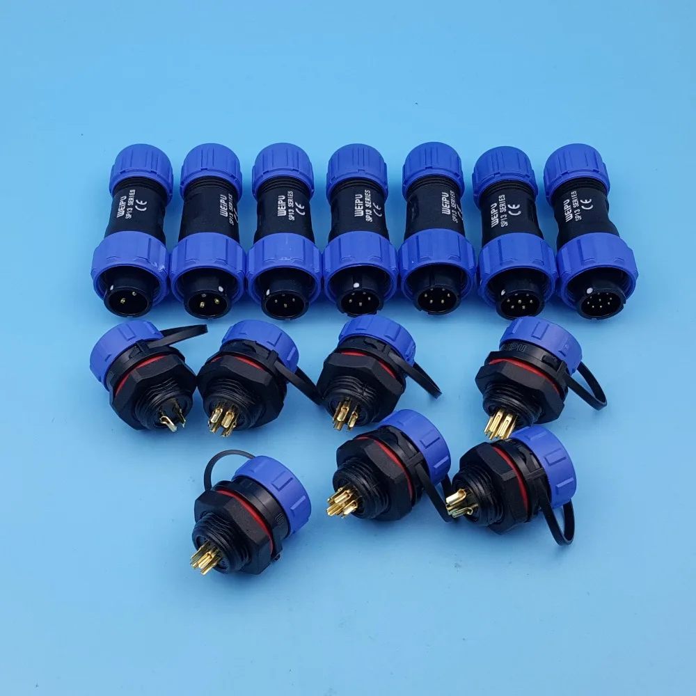1set sp13 waterproof ip68 2 3 4 5 6 7 9 pin chassis panel mount 