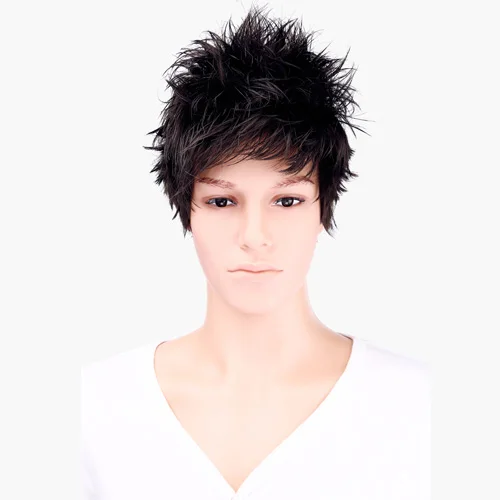 JSD Mannequin Wig WM7 Concise Style Male Black Wig Pure Handmade 