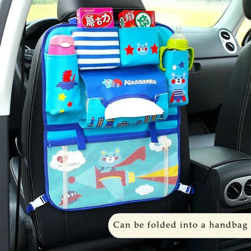 Автомобильный Органайзер с милым мультяшным рисунком, сумки для хранения на заднем сиденье автомобиля, висячие Сумки-органайзер для автомобиля, карманный автомобильный Стайлинг для детей