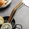 UPORS Reusable Drinking Straw 304 Stainless Steel Straws Straight Bent Metal Straw with Cleaner Brush Pouch Wholesale ► Photo 2/6