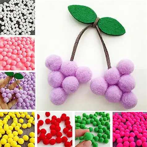 

100 Pcs Fluffy Craft PomPoms Balls 15mm DIY Handmade Accessory Decoration