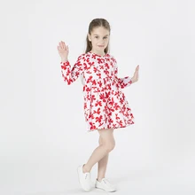 

2017 Girls Dresses,Cotton Printed Long-sleeved Spring Autumn Kids Casual Clothes(1-7 yrs)