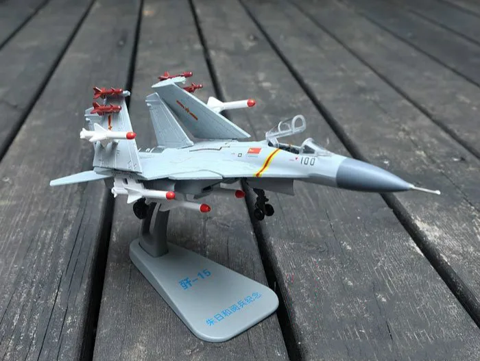 1:100 Jian-15 Fighter Alloy Finished Product Model J15 Flying Shark Liaoning Carrier Aircraft Airplane Military Gift Ornaments