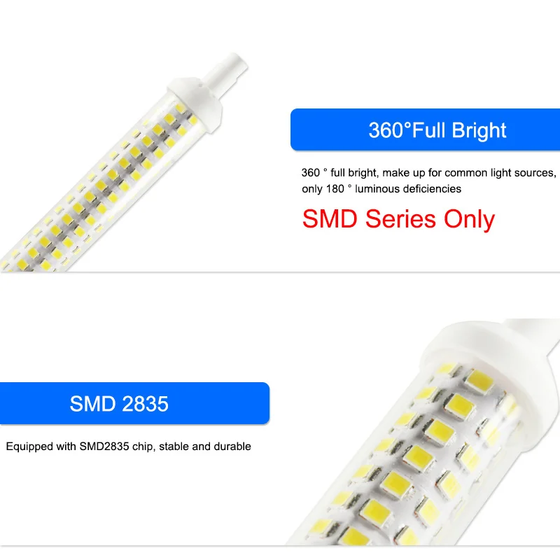 Светодиодная лампа R7s COB 6 Вт 9 12 15 220 В 78 мм 118 135 диммируемая лампочка SMD 2835 сменный