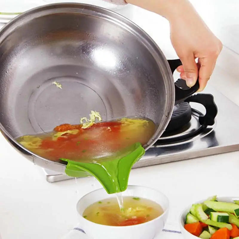 

Silicone Anti-spill Drain Pans Round Rim Deflector Liquid Soup Diversion Mouth Cooking Kitchen Tools PAK55