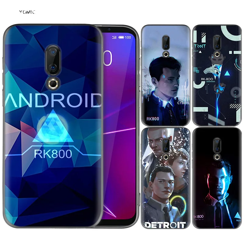 

Silicone Case for Meizu 16 16th M6T Black Dark Coque Shell Cell Phone Tpu Cover Dull Polish Detroit Become Human DBH