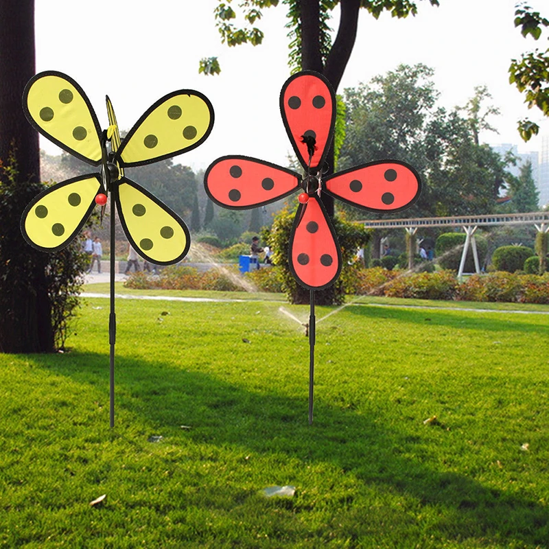Bee Ladybug Windmill Whirligig Wind Spinner Home Yard Garden Decor Spring Toy
