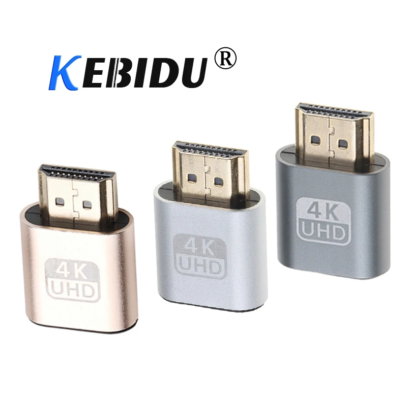 

Kebidu Mini 4K VGA Virtual Display Adapter HDMI DDC EDID Dummy Plug Headless Ghost Display Emulator Lock Plate For Miner Mining