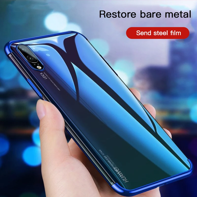 

Plating TPU Phone Case For Huawei Honor 10 9 8 Lite 7X V10 V9 Y5 2018 P20 Lite P10 Mate 10 Pro Lite Transparent Soft Cover
