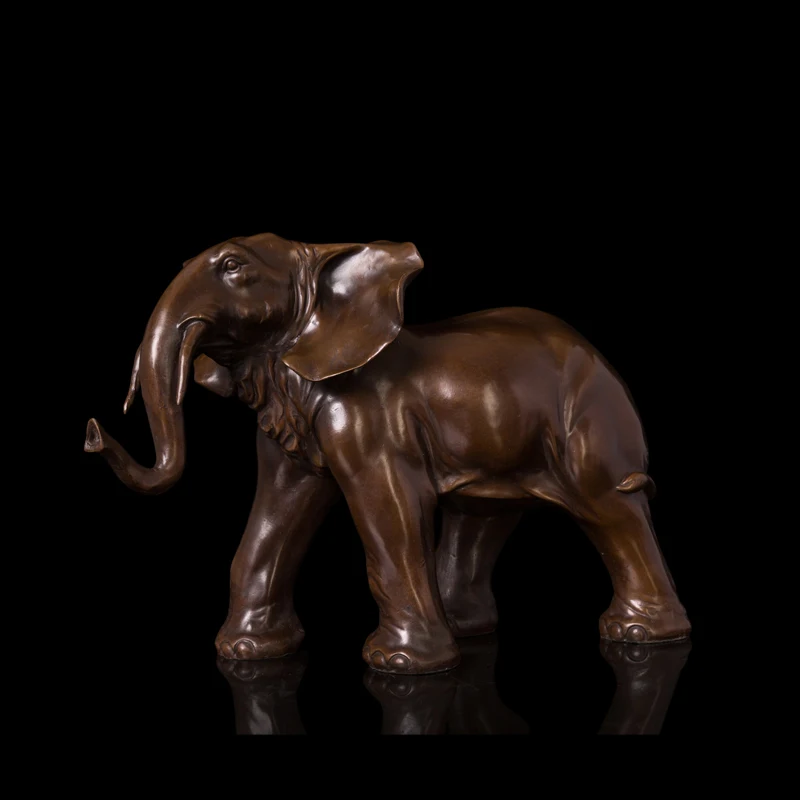 

CHINESE crafts Asian Modern Sculpture Bronze Statuette Feng Shui Statue Elephant Sculpture Bronze