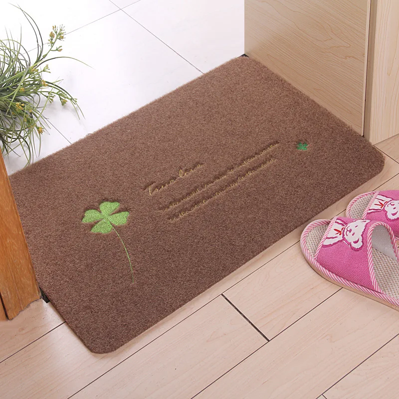 cheap Four Leaves Clover Print Entrance Doormat Kitchen Rugs Door Mats Tapis Welcome Floor Mats Karpet Front Porch Rug Foot Pad Tapete