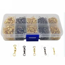 HiUmi 400 шт. карабин для рыболовной снасти латунь с никелевым покрытием баррель Рыбалка Connector набор соединителей с коробкой Размер 2 4 6 8 10
