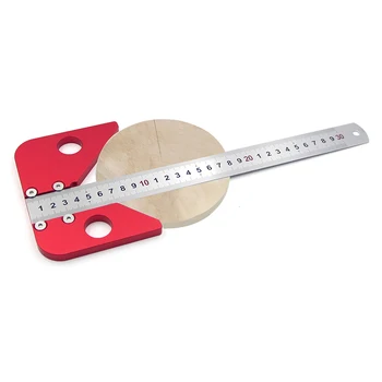 

45 Degree Angle Aluminium Alloy Round Center Line Scribe for Carpenter Round Heart Ruler Layout Gauge DIY Woodworking Tools