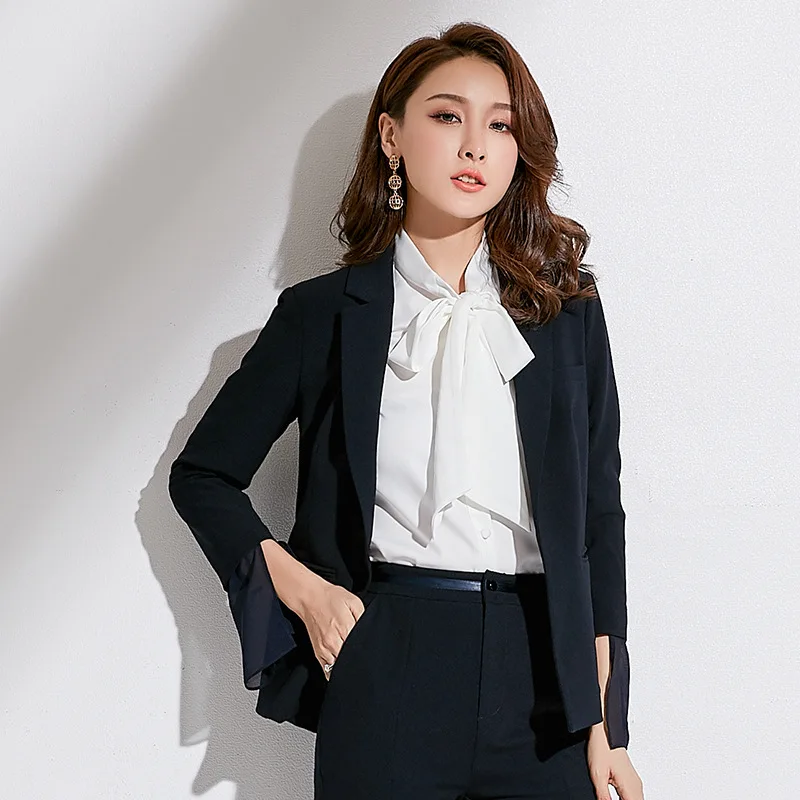 Shuchan Women's Jacket Blazer Feminino Single Button Notched Office Lady 2019 Spring New Style Women Blazers And Jackets 88250