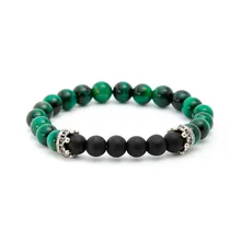 Faitheasy украшения натуральный зеленый Тайгерай небольшой an Crown A бусы эластичный браслет