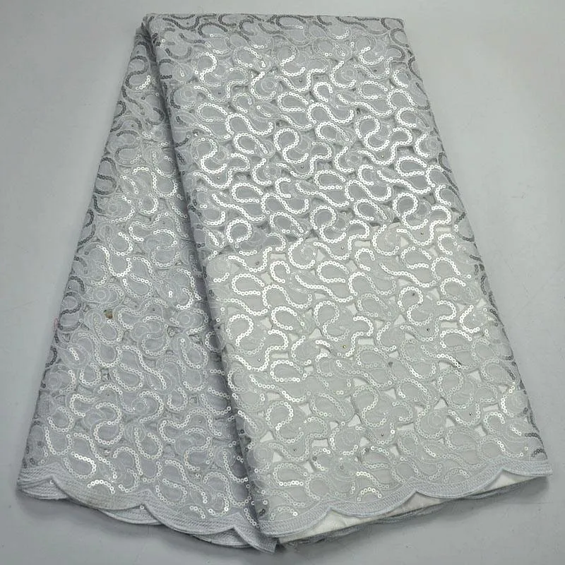 

African net French Lace Fabric with sequins High Quality Net Lace Embroidery Fabric Nigerian Wedding Tulle Lace Fabric PSA23-3