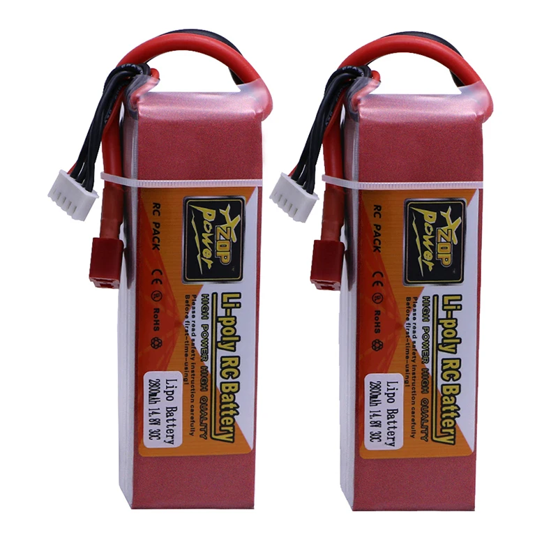 2 pcs Li PO battery 14 8V 2800mAh 30C 4S T Plug font b RC b
