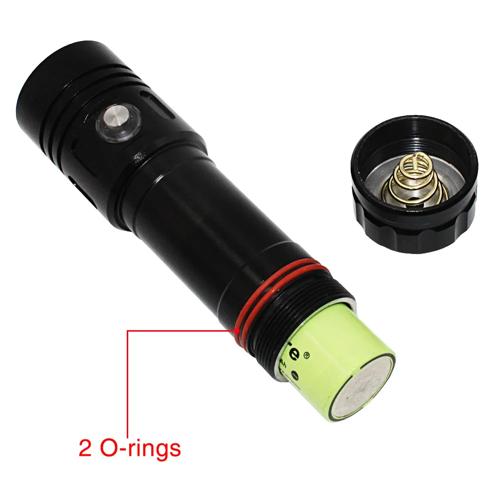 LED diving flashlight XM L2 white light underwater 50m light torch 26650 battery waterproof flashlight led dive torch light lamp