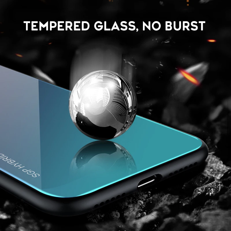 Градиентный чехол из закаленного стекла для Huawei P20 P30 Pro Mate's 20 Lite P Smart Z Plus 2019 Y6 Y7 y9