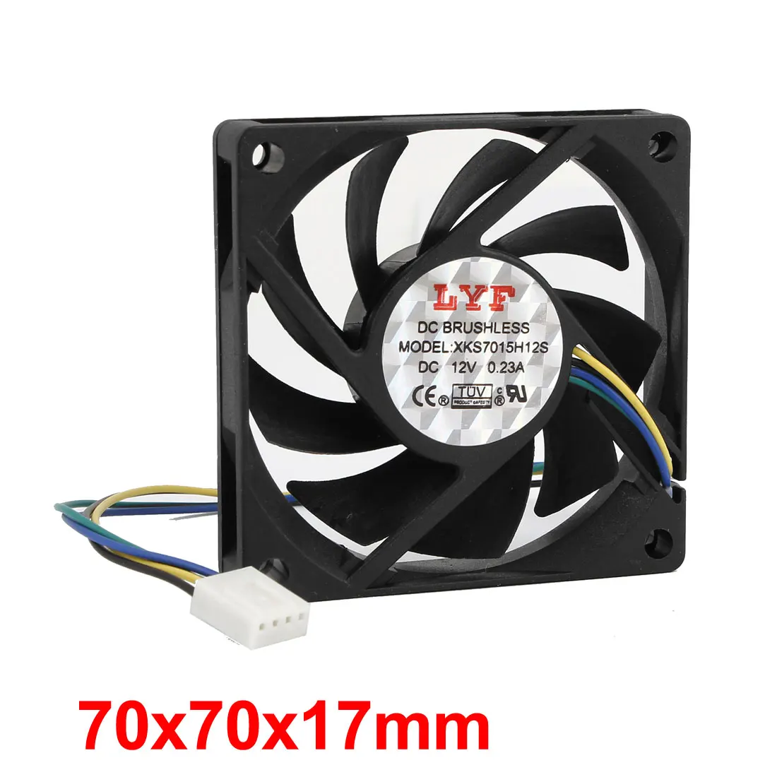 Uxcell 70x70x17mm 7015s 2500rpm 2pole Sleeve Bearing Brushless Cooling