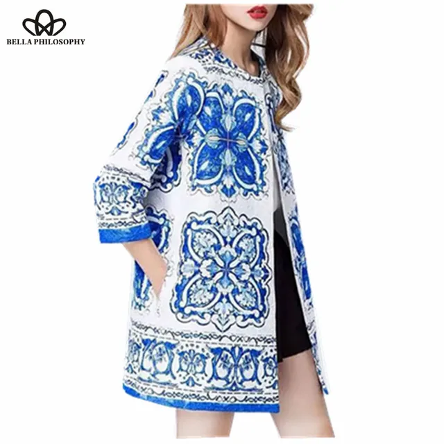 2017 primavera Azul Y Blanco Porcelana jacquard floral