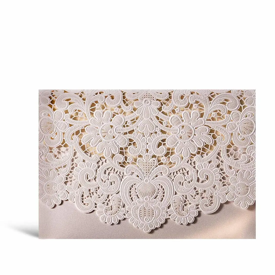  20Pcs White Laser Cut Wedding Invitations Blank Engagement Customized Invitation Card with Envelope - 32989385487