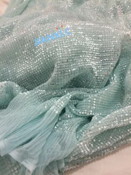 

Graceful DiuDiu-121646 French tulle embroidery lace fabric with sequins African net lace for party dress