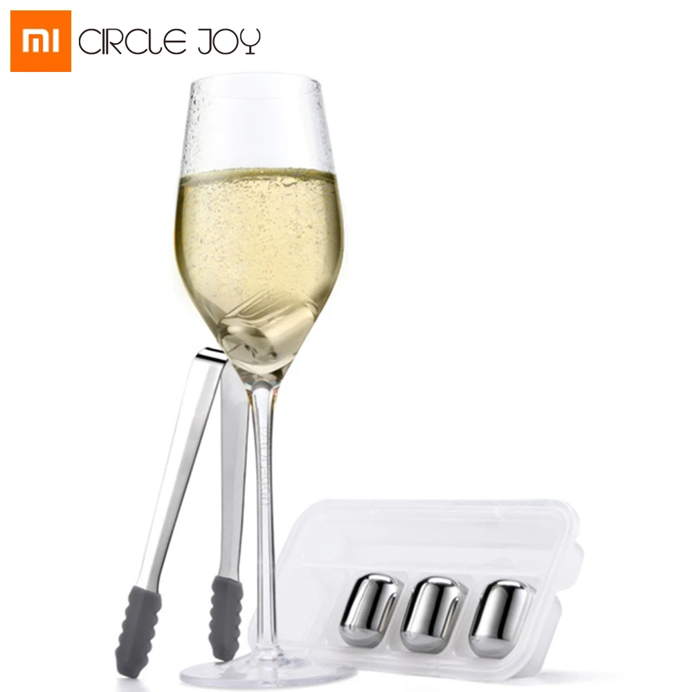 

Xiaomi Mijia Circle Joy Ice Cube 304 Stainless Steel Cooler Stone Washable Long-term Use Ice Maker for Wine Corks Fruit Juice