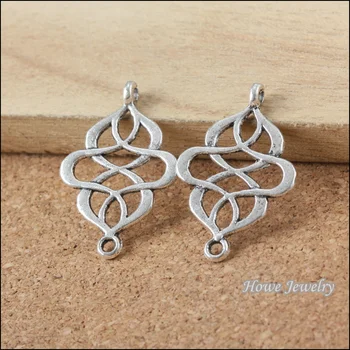 

90 pcs Vintage Charms Connector Pendant Antique silver Fit Bracelets Necklace DIY Metal Jewelry Making B032